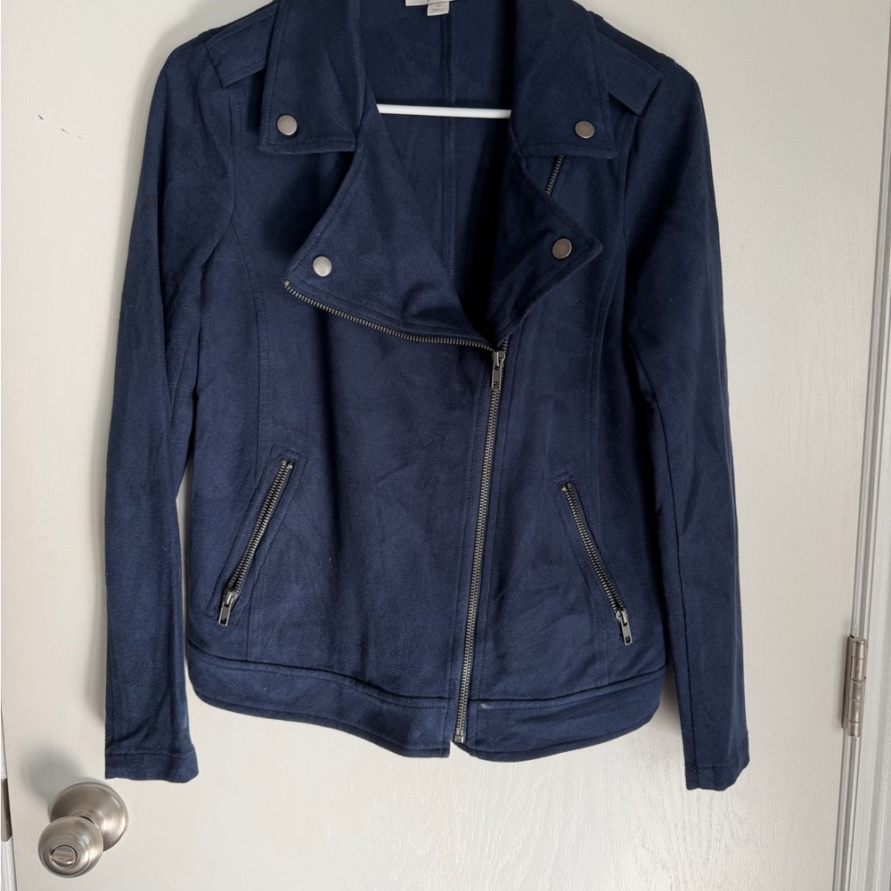 Style & Co. Dark Blue Leather Jacket